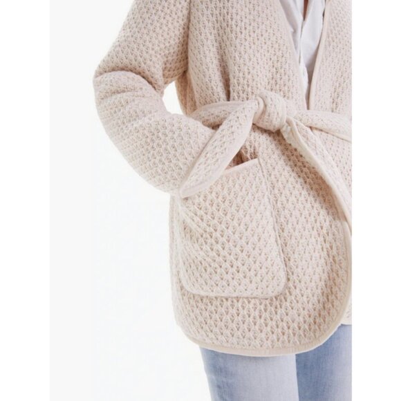 💕MOTHER💕 The Puffer Robe Sweater Jacket Textured Knit Sherpa Warm Bodies NWOT - Picture 5 of 16
